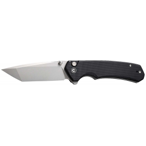 Civivi Knives C19059C-1 Brazen  3.46 Folding Tanto Plain Stonewashed D2 Steel Bladen Black Textured G10 Handle
