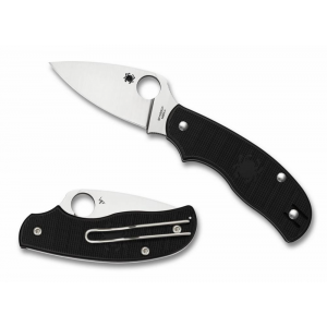 Spyderco C127PBK Urban Leaf Lightweight 2.61 N690Co Stainless Steel Full-Flat FRN Black Handle Folding