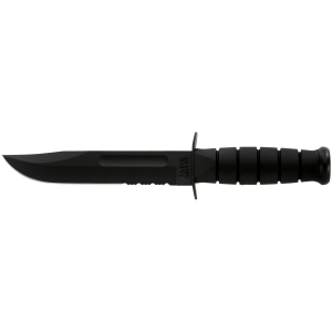 Ka-Bar Ka-Bar 1212 Fighting/Utility  7 Clip Point Part Serrated Black 1095 Cro-Van Kraton G Black Handle Fixed - $82.15 at BattleHawk Armory