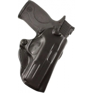 DESANTIS MINI SCABBARD HOLSTER LH OWB LEATHER S/A HELLCAT BLK