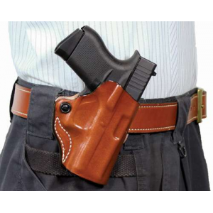 DESANTIS MINI SCABBARD HOLSTER RH OWB LEATHER GLOCK 42 TAN