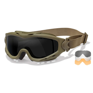 Wiley X SP293T Spear Goggles Smoke Gray/Clear/Light Rust Lens Tan Frame