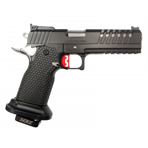Masterpiece Arms DS9 Hybrid Black Slide  Frame Stainless Barrel Red Anodised Trigger 9mm 5 Barrel 2 Magazines Optics Cut Pistol