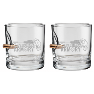 Benshot .308 BattleHawk Armory 11oz Rocks Glass 2 Pack Gift Set