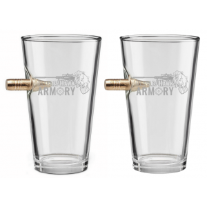 Benshot .50 BMG BattleHawk Armory 16oz Pint Glass 2 Pack Gift Set