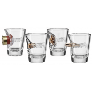 Benshot Four Round Salute BattleHawk Armory 2oz Shot Glass Set of 4