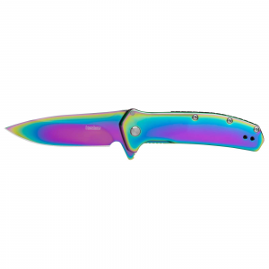 Kershaw 2044RBW Outcome  2.80 Folding Drop Point Plain Polished Rainbow PVD 8Cr13MoV SS Blade, Polished Rainbow PVD Stainless Steel Handle