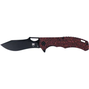Cobratec Knives COBRATEC NIGHTHAWK FOLDER 3.62 BLACK D2 BLADE/RED G-10 - $32.24 at BattleHawk Armory