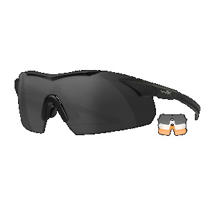 Wiley X 3552 Vapor Comm Clear, Smoke Grey, Light Rust Lenses/Matte Black Frame Sunglasses