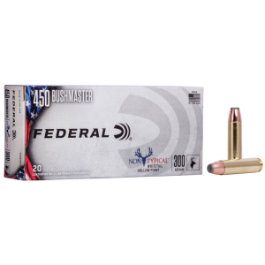 Federal 450BMDT1 Non-Typical 450 Bushmaster 300 gr Jacketed Hollow Point (JHP) 20 Bx/ 10 Cs