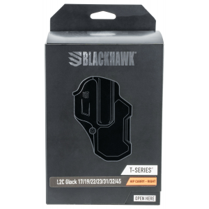 Blackhawk 410700BKR T-Series L2C Black Matte Polymer OWB Glock 17,22,31,34,35,41,47 Right Hand