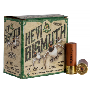 HEVISHOT 14702 Hevi-bismuth Waterfowl 12 Gauge 2.75 1 1/4 Oz 2 Shot 25 Bx/ 10 Cs