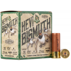 HEVISHOT 14704 Hevi-bismuth Waterfowl 12 Gauge 2.75 1 1/4 Oz 4 Shot 25 Bx/ 10 Cs