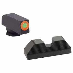 AmeriGlo GL351 UC Set Sight Fits Glock 42/43 Tritium/Paint Green w/Orange Outline Front Steel Black Rear Black