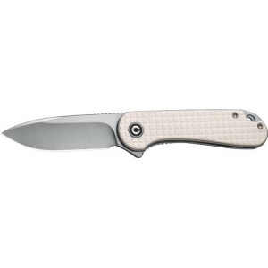 CIVIVI KNIFE ELEMENTUM 2.96 IVORY G10/SATIN D2 LINER LOCK