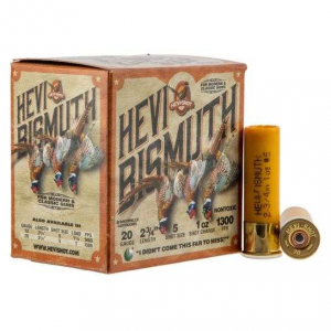 HEVISHOT 17715 Hevi-bismuth Upland 20 Gauge 2.75 1 Oz 5 Shot 25 Bx/ 10 Cs