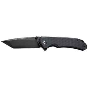 Civivi Knives C2023C Brazen  3.46 Folding Tanto Black Stonewashed D2 Steel Blade, Black Textured G10 Handle