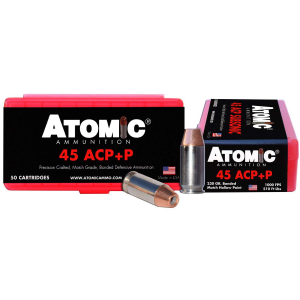 ATOMIC 00433 Pistol 45 Acp +p 230 Gr Bonded Match Hollow Point 50 Bx/ 10 Cs