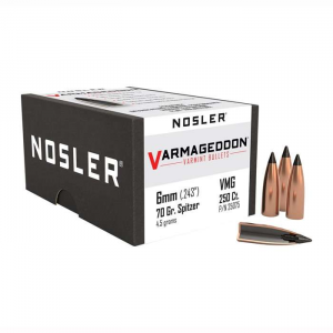 Nosler Varmageddon .243 70 GR 6mm FBT 250 Per Box