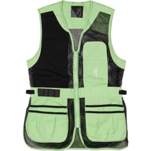 Browning Ace Shooting Vest Women's Black/Neomint Right Hand Large
