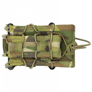 High Speed Gear 112RP0MC TACO MOLLE X2RP Double Modular Rifle Magazine Pouch MultiCam Nylon w/Polymer Divider with Pistol Mag Pouch