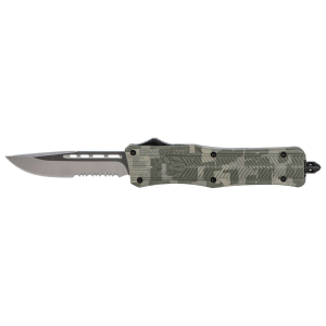 Cobra Tec Knives MADCCTK1MDS CTK-1 Medium 3 Drop Point Part Serrated D2 Steel Army DigiCamo Aluminum Handle OTF