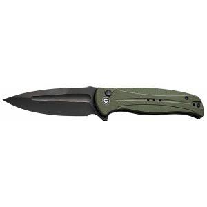 Civivi Knives C23053-2 Incindie  3.48 Folding Spear Point Plain Black Stonewashed 14C28N Steel Blade, OD Green Textured G10 Handle