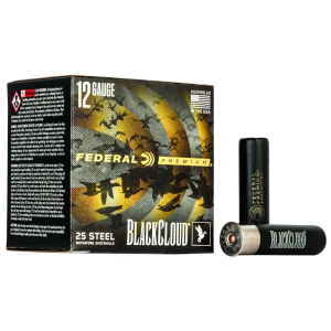 Federal PWBX1342 Black Cloud FS Steel 12 Gauge 3.5 1 1/2 oz 2 Shot 25 Bx/ 10 Cs