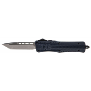 Cobra Tec Knives MNYCTK1MTNS CTK-1 Medium 3 Tanto Black Plain D2 Steel NYPD Blue Aluminum Handle OTF