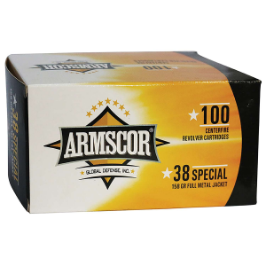 ARMSCOR 38 Specail 158gr Fmj Pistol Ammunition 100rd Box