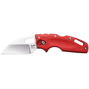 Cold Steel CS-20LTR Mini Tuff Lite 2 Folding Plain 4034 Stainless Steel Blade Griv-Ex Red Handle