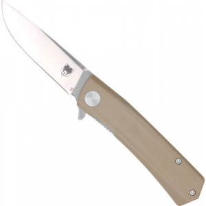 COBRATEC SERPENT FOLDER 3 SS/TAN D2 BLADE G-10 SCALES