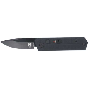 Cobratec Knives COBRATEC STINGER FOLDER 1.9 BLACK/BLACK D2 BLADE SD BUTTON - $24.28 at BattleHawk Armory