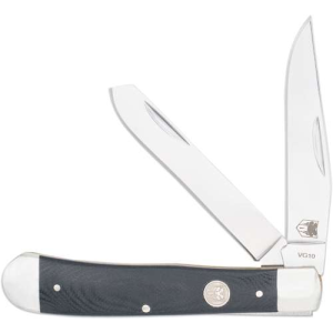 Cobratec Knives COBRATEC TRAPPER TWO BLADE G-10 BLACK/SS SLIP JOINT - $25.38 at BattleHawk Armory