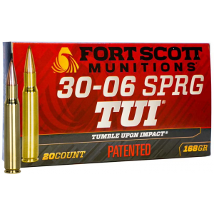 Fort Scott Munitions 30-06 168 gr Tumble Upon Impact (TUI) 20rd Box