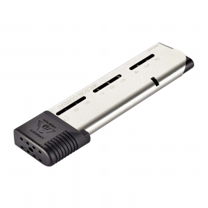 WISON COMBAT MAGAZINE, 1911, ELITE TACTICAL, .45 ACP, FULL-SIZE, 10 ROUND, POLYMER EXTENDED BASE PAD, FEED RAILS AMMUNITION SYSTEM