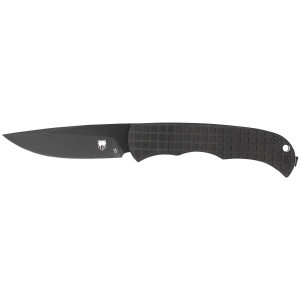 CobraTec Knives CTCLNHRBLK Cyclone Hidden Release 3 Flip Open Plain Black TiCN D2 Steel Blade, 4 Black Aluminum Handle