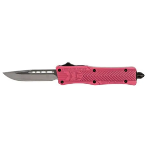 Cobra Tec Knives SPKCTK1SDNS CTK-1 Small 2.75 Drop Point Plain D2 Steel Pink Aluminum Handle OTF