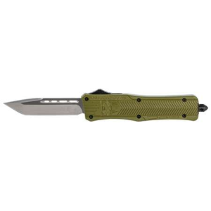 Cobra Tec Knives MODCTK1MTNS CTK-1 Medium 3 Tanto Black Plain D2 Steel OD Green Aluminum Handle OTF