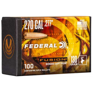 Federal FB277F2 Fusion Component  270 Win .277 130 gr Fusion Soft Point 100 Per Box