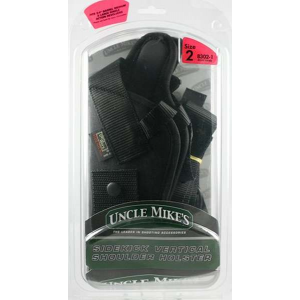 Uncle Mikes 83021 Sidekick Vertical Shoulder 3-4 Med/Lg DA Revolver Nylon Black