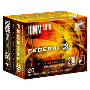 Federal F10FS1 Fusion 10mm Auto 200 gr Bonded Soft Point (BSP) 20 Bx/ 10 Cs