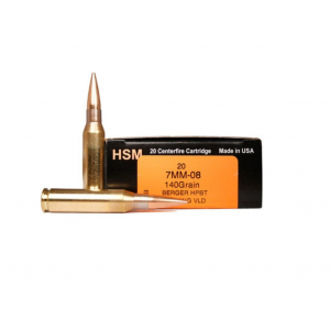 HSM BER7MM08140V Trophy Gold  7mm-08 Rem 140 gr Match Very Low Drag 20 Bx/ 25 Cs