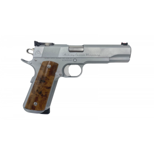 Alchemy Custom Weaponry 1911 Prime Elite 45acp 5 Barrel 2 8rd Magazines Full Matte Chrome w Walnut Grips Pistol