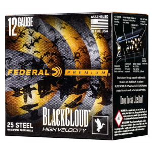 FEDERAL Pwbxh143bb Black Cloud Fs Steel High Velocity 12 Gauge 3 1 1/8 Oz Bb Shot 25 Bx/ 10 Cs