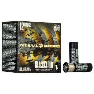 Federal PWBXH1433 Black Cloud FS Steel High Velocity 12 Gauge 3 1 1/8 oz 3 Shot 25 Bx/ 10 Cs