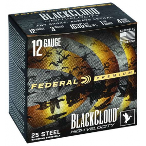 FEDERAL Pwbxh1434 Black Cloud Fs Steel High Velocity 12 Gauge 3 1 1/8 Oz 4 Shot 25 Bx/ 10 Cs
