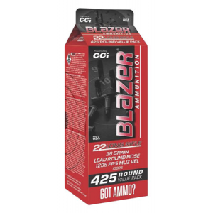 CCI 10026 Blazer 22 Lr 38 Gr Lead Round Nose (lrn) 425 Bx/ 8 Cs