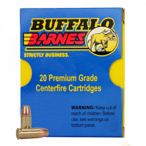 Buffalo Bore Ammunition 24G/20 Buffalo-Barnes Lead-Free 9mm Luger +P+ 95 gr Barnes TAC-XP Lead Free 20 Bx/ 12 Cs