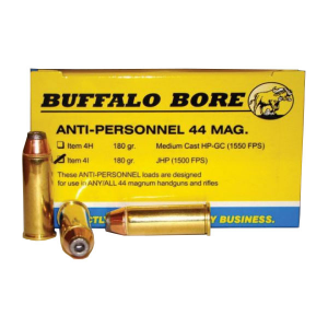 Buffalo Bore Ammunition 4I/20 Anti-Personnel  44 Rem Mag 180 gr Jacketed Hollow Point (JHP) 20 Bx/ 12 Cs